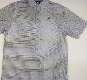 Footjoy Large Gray White Black Plaid Golf Polo